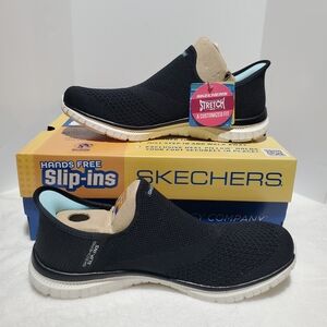 Skechers Black Slip-Ins with White Sole